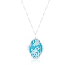 Thumbnail Image 1 of Sterling Silver Blue Enamel Floral Locket