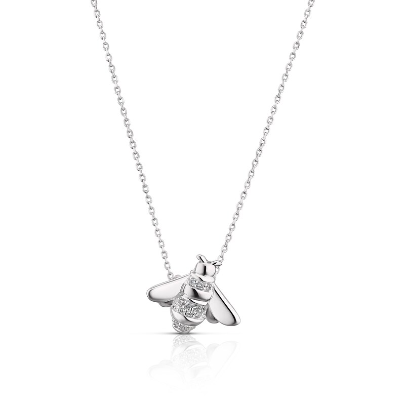 Main Image 1 of Sterling Silver Cubic Zirconia Bee Pendant