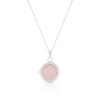 Thumbnail Image 0 of Sterling Silver Rose Quartz & Cubic Zirconia Locket