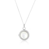 Thumbnail Image 1 of Sterling Silver Mother Of Pearl & Cubic Zirconia Locket