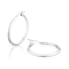 Thumbnail Image 1 of Sterling Silver Bevelled Edge Hoop Earrings 30mm