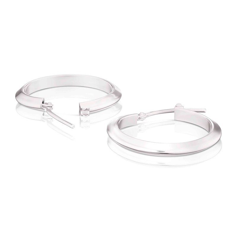 Main Image 2 of Sterling Silver Chunky Hoop Earrings 20mm