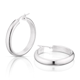 Sterling Silver Chunky Hoop Earrings 30mm