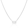 Thumbnail Image 1 of Sterling Silver Cubic Zirconia Oval Link Rope Necklace