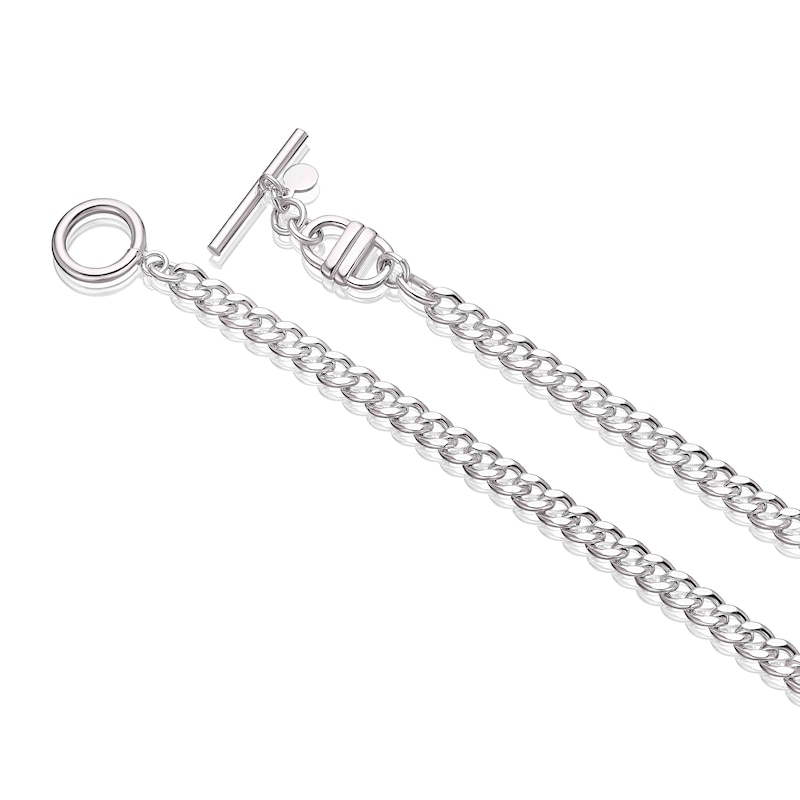 Sterling Silver T-Bar Curb Chain Necklace
