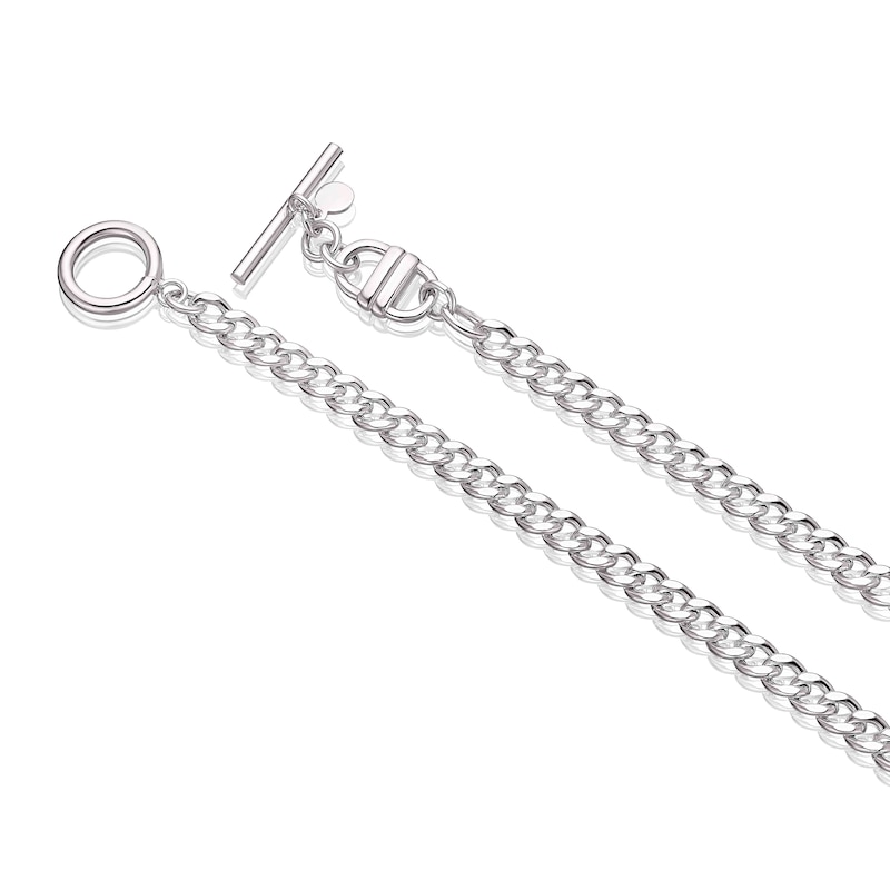 Main Image 3 of Sterling Silver T-Bar Curb Chain Necklace