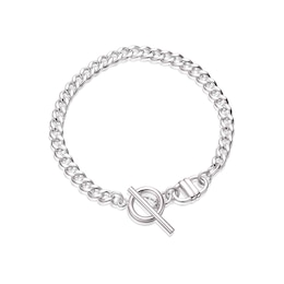 Sterling Silver T-Bar Curb Chain Bracelet