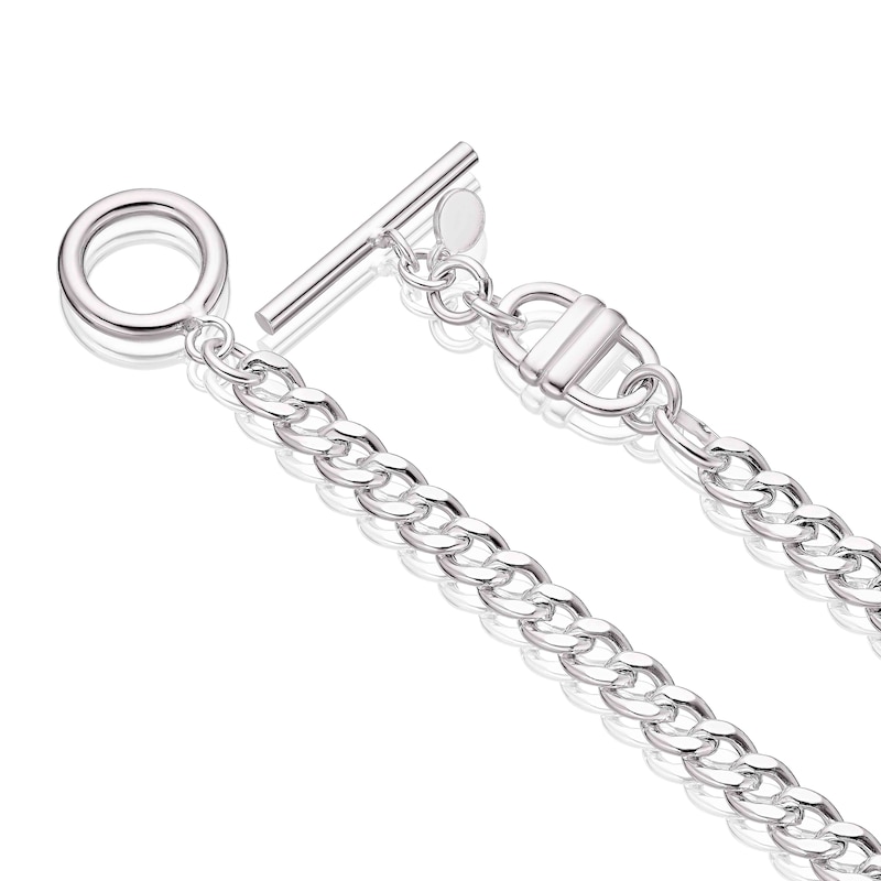 Sterling Silver T-Bar Curb Chain Bracelet