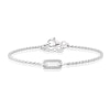Thumbnail Image 1 of Sterling Silver Cubic Zirconia Oval Link Rope Bracelet