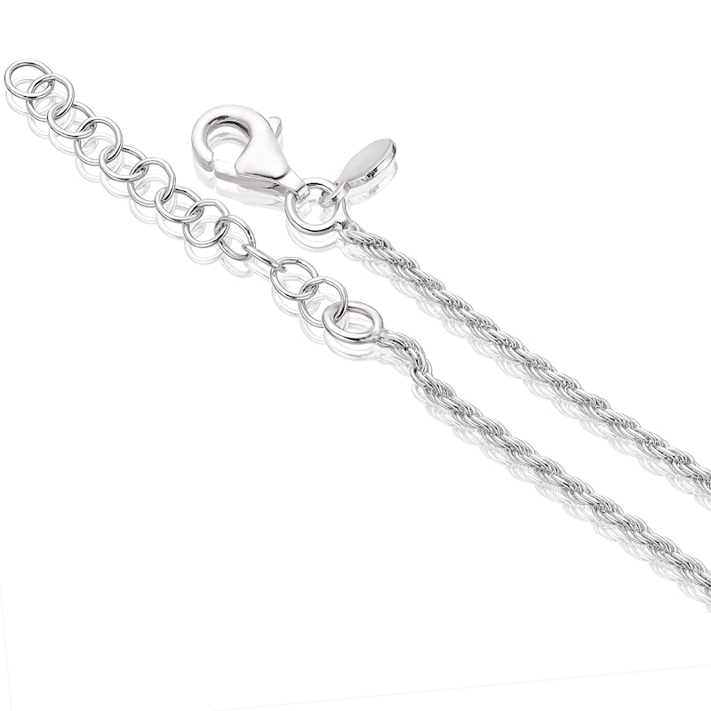 Main Image 3 of Sterling Silver Cubic Zirconia Oval Link Rope Bracelet