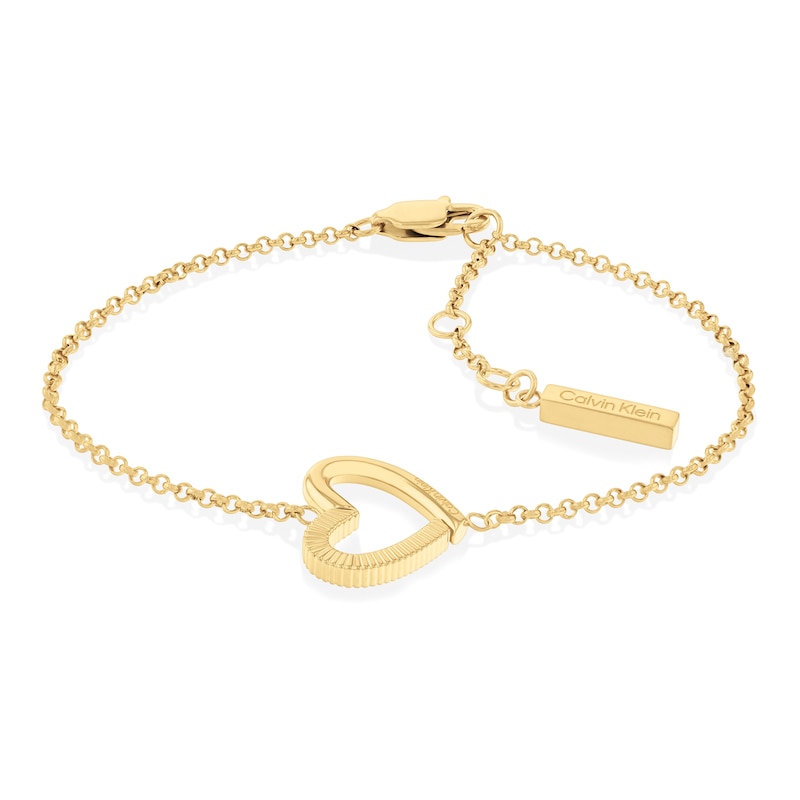 Main Image 1 of Calvin Klein Gold Tone Ion Plated Heart Bracelet
