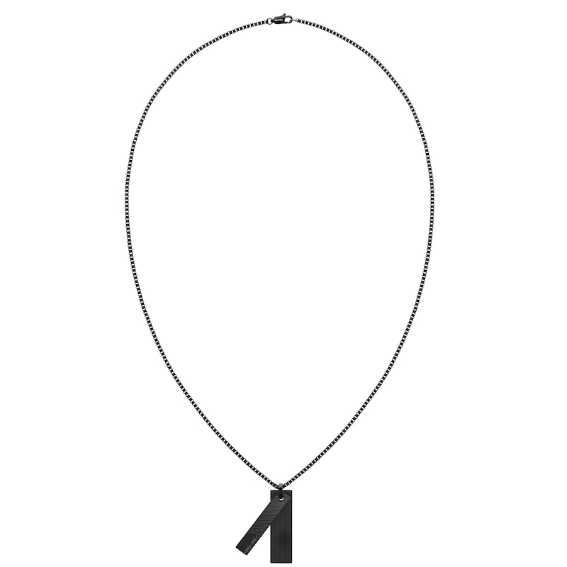 Main Image 1 of Calvin Klein Men's Black IP Pendant Necklace