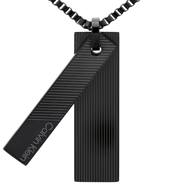 Main Image 2 of Calvin Klein Men's Black IP Pendant Necklace