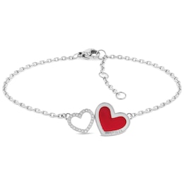Tommy Hilfiger Enamel & Crystal Heart Bracelet