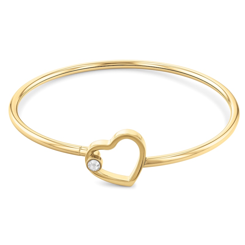 Main Image 1 of Tommy Hilfiger Gold Tone Heart Detail Bangle