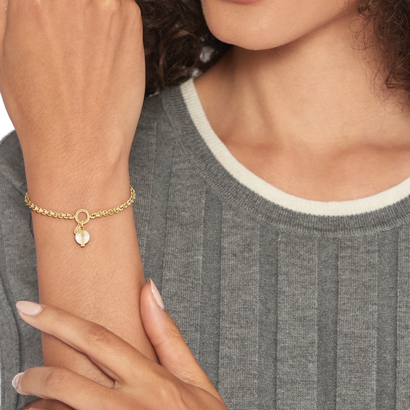 Main Image 2 of Tommy Hilfiger Gold Tone Pearl Charm Bracelet