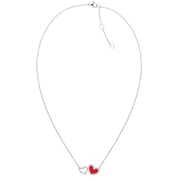 Tommy Hilfiger Enamel & Crystal Heart Necklace