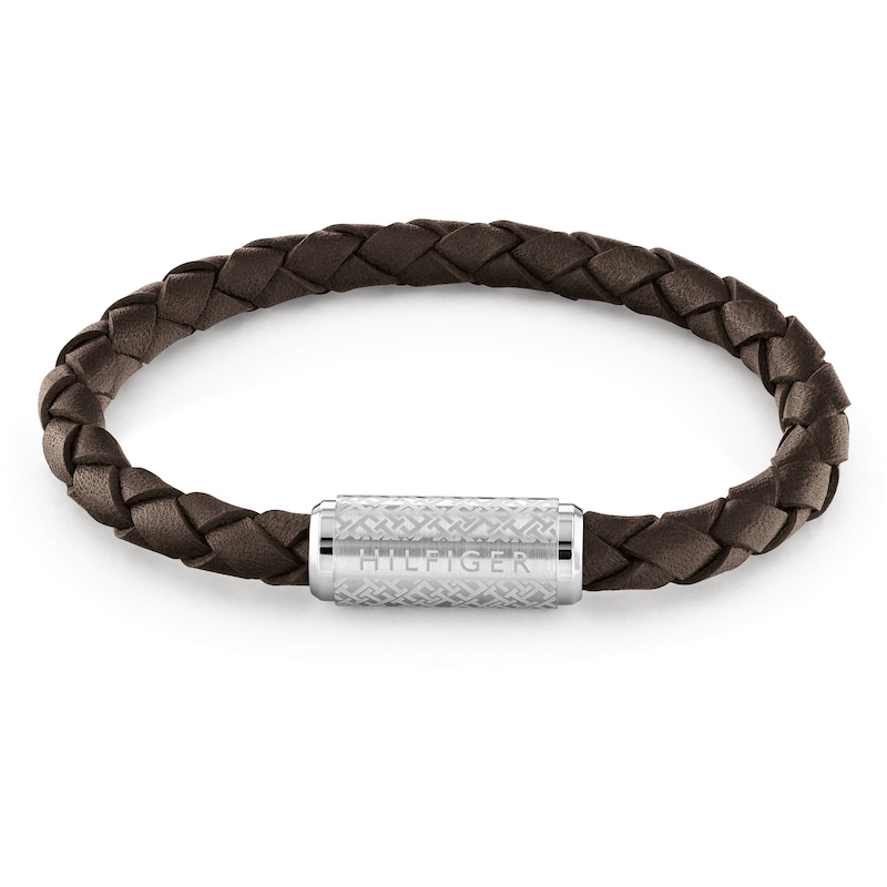 Tommy Hilfiger Mens Brown Leather Bracelet