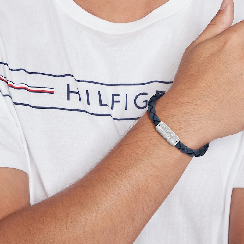 Main Image 2 of Tommy Hilfiger Men's Blue Suede Bracelet