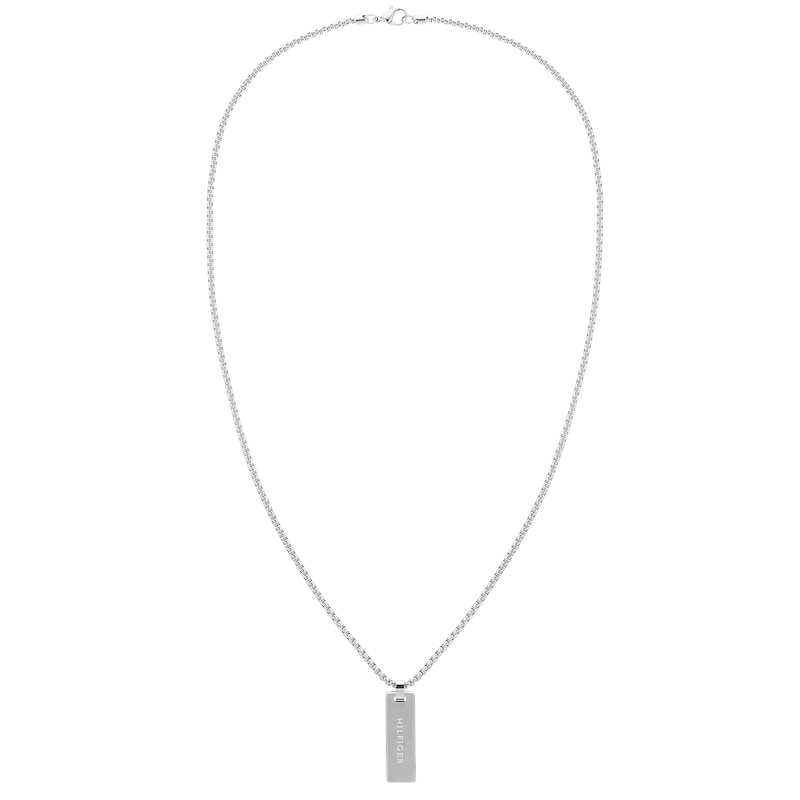 Main Image 2 of Tommy Hilfiger Men's Stainless Steel Brown Leather Necklace