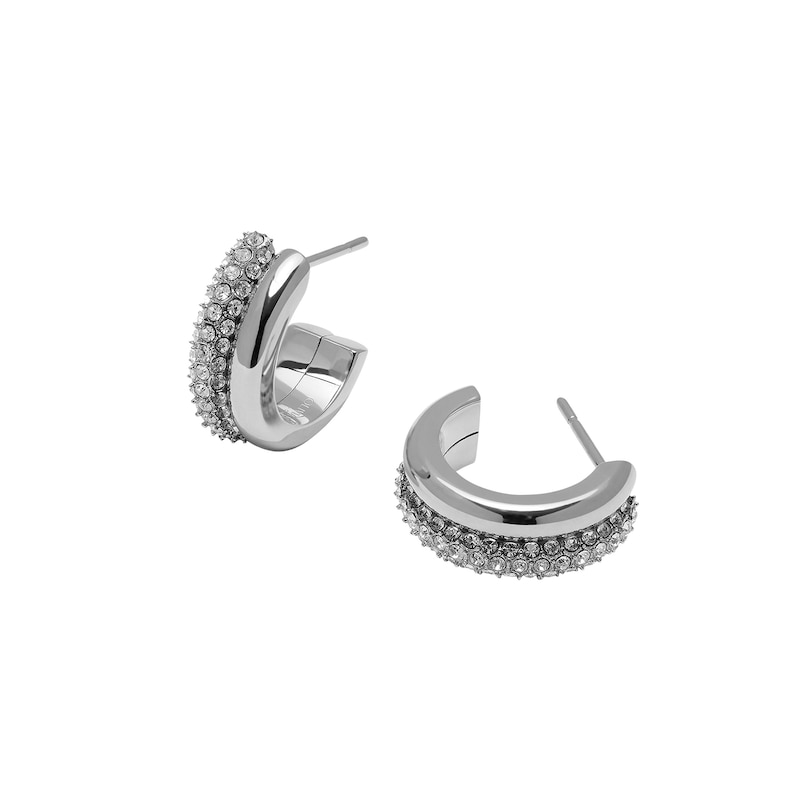 Olivia Burton Stainless Steel Crystal Hoop Earrings