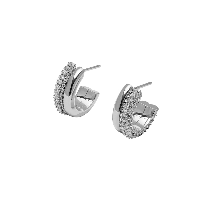 Olivia Burton Stainless Steel Crystal Hoop Earrings