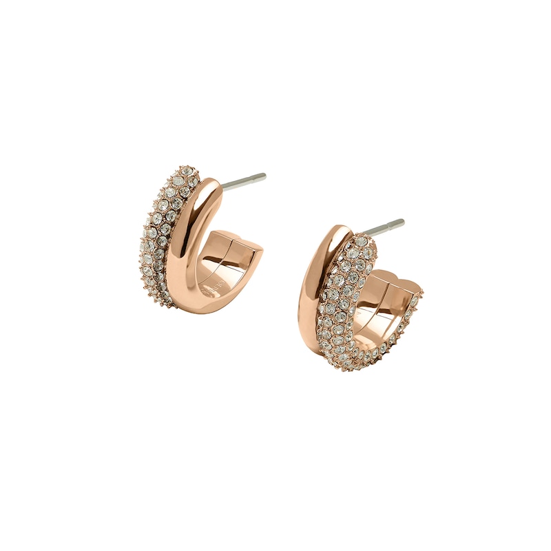 Main Image 3 of Olivia Burton Rose Gold Tone Crystal Hoop Earrings