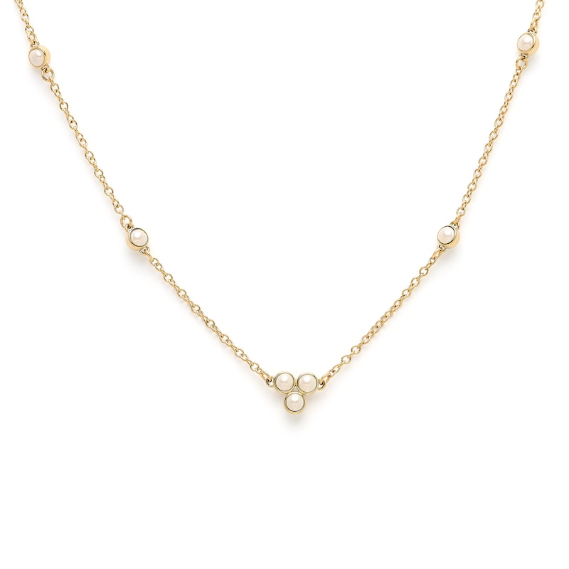 Main Image 1 of Olivia Burton Gold IP Pearl Cluster Necklace