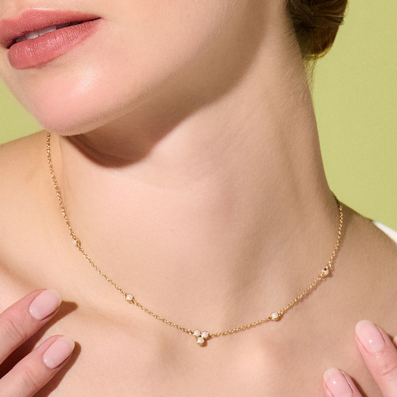 Main Image 4 of Olivia Burton Gold IP Pearl Cluster Necklace