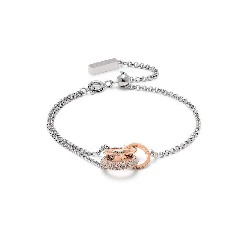Main Image 3 of Olivia Burton Two-Tone Crystal Interlink Bracelet