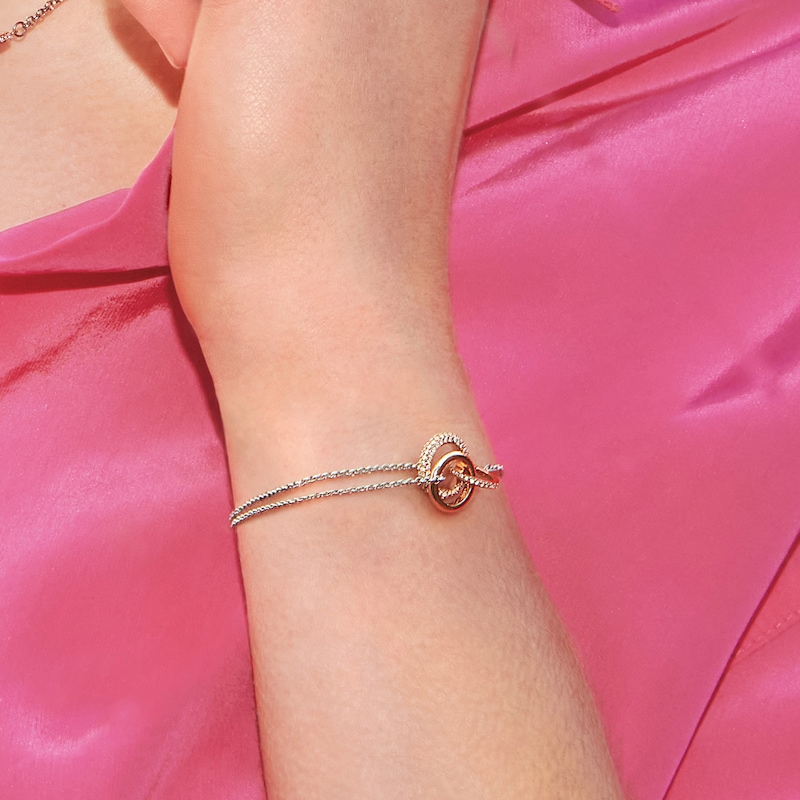 Main Image 4 of Olivia Burton Two-Tone Crystal Interlink Bracelet
