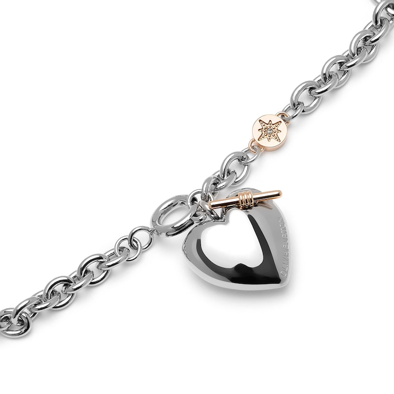 Main Image 2 of Olivia Burton Stainless Steel Link Heart Charm Bracelet