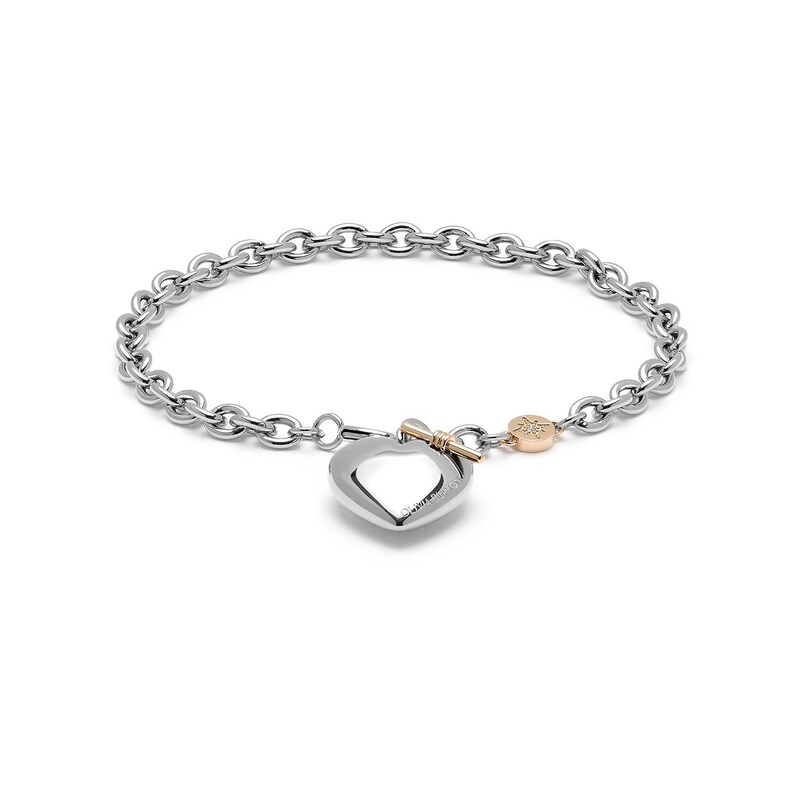 Main Image 3 of Olivia Burton Stainless Steel Link Heart Charm Bracelet