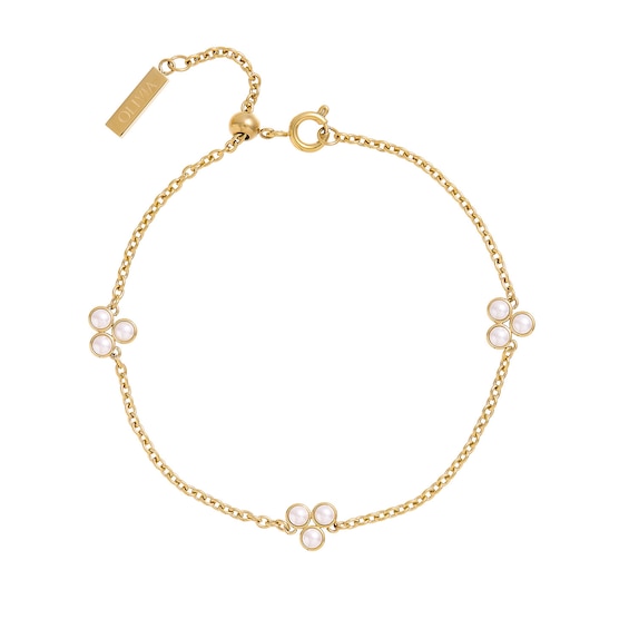 Olivia Burton Gold Tone Pearl Cluster Bracelet