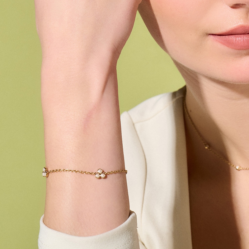 Main Image 4 of Olivia Burton Gold Tone Pearl Cluster Bracelet