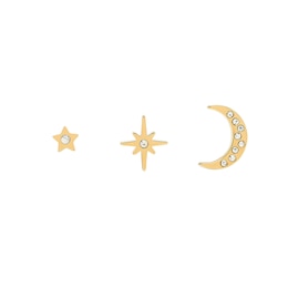 Olivia Burton Gold Tone North Star & Moon Stud Set