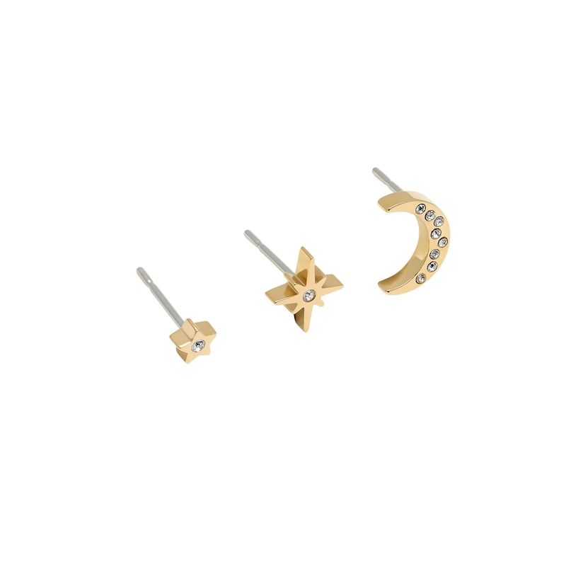 Main Image 2 of Olivia Burton Gold Tone North Star & Moon Stud Set
