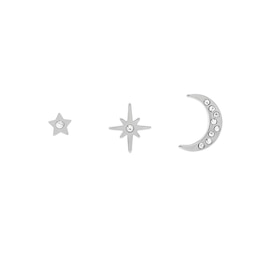 Olivia Burton Stainless Steel North Star & Moon Stud Set