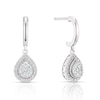 Thumbnail Image 1 of Sterling Silver 0.20ct Diamond Pear Cluster Drop Earrings