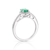 Thumbnail Image 3 of 9ct White Gold Emerald 0.15ct Diamond Oval Halo Ring