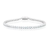 Thumbnail Image 1 of Sterling Silver Blue Topaz Bezel Set Tennis Bracelet
