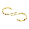 Thumbnail Image 1 of 9ct Yellow Gold Multi Stone Hoop Earrings
