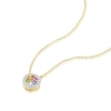 Thumbnail Image 2 of 9ct Yellow Gold Multi Stone & 0.07ct Diamond Halo Pendant