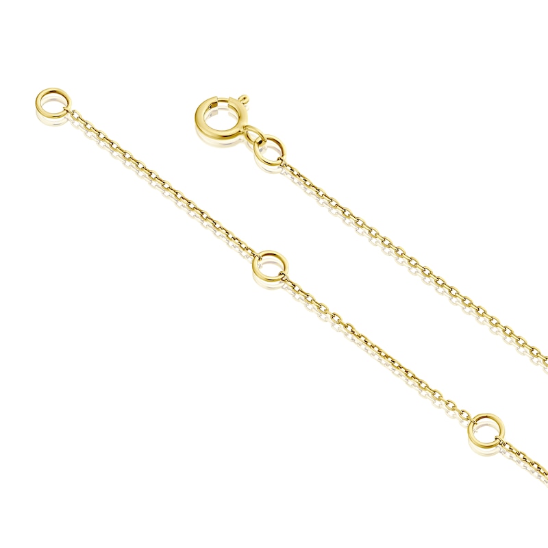 Main Image 3 of 9ct Yellow Gold Multi Stone & 0.07ct Diamond Halo Pendant