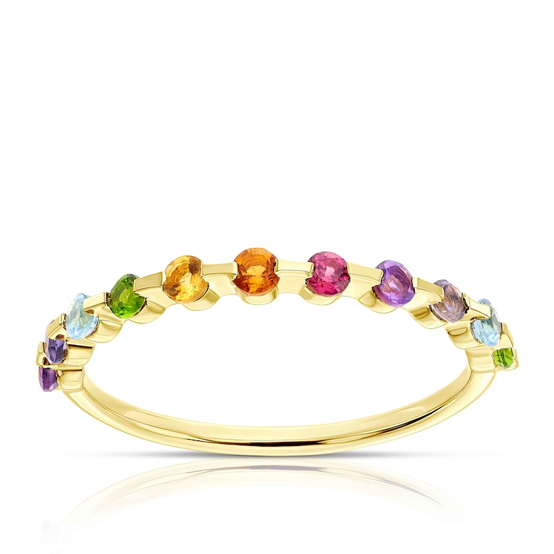 Multi-gemstone eternity ring