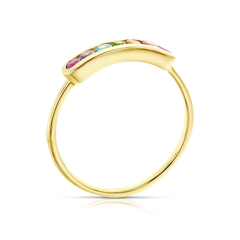 Main Image 3 of 9ct Yellow Gold Multi Stone Channel Set Ring