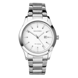 Sekonda Taylor Ladies' White Dial Stainless Steel Bracelet Watch