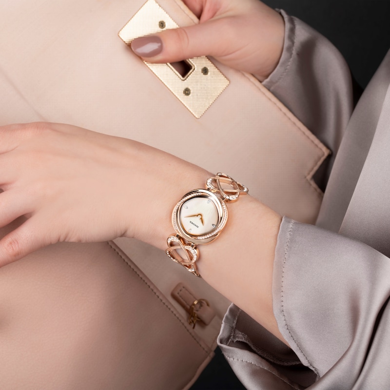 Sekonda Hidden Hearts Ladies' Fancy Rose Tone Bracelet Watch