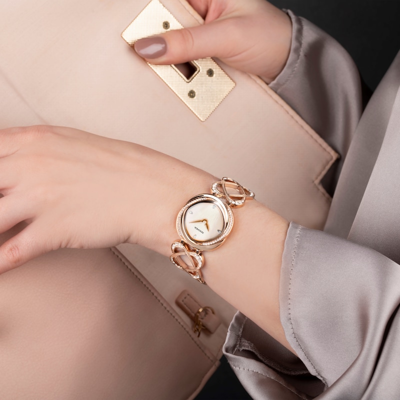 Main Image 4 of Sekonda Hidden Hearts Ladies' Fancy Rose Tone Bracelet Watch