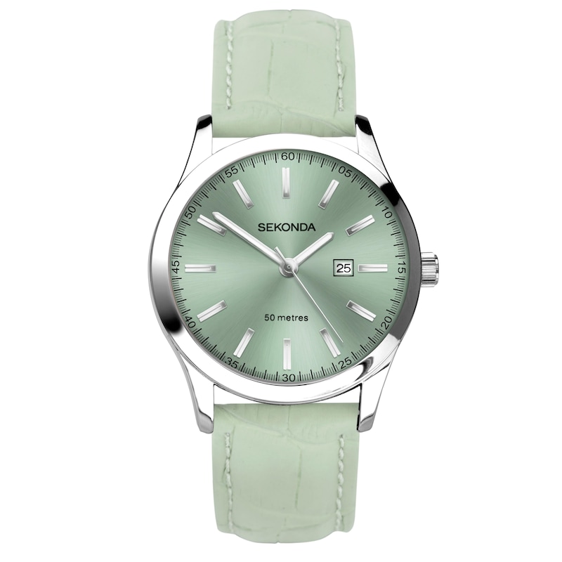 Main Image 1 of Sekonda Ladies' Taylor Green Leather Strap Watch
